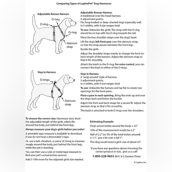 LupinePet Basics 3/4" Black 15-21" Step In Harness for Small Dogs - Picture 4 of 5